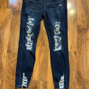 American Eagle distressed stretch jeggings sz 12